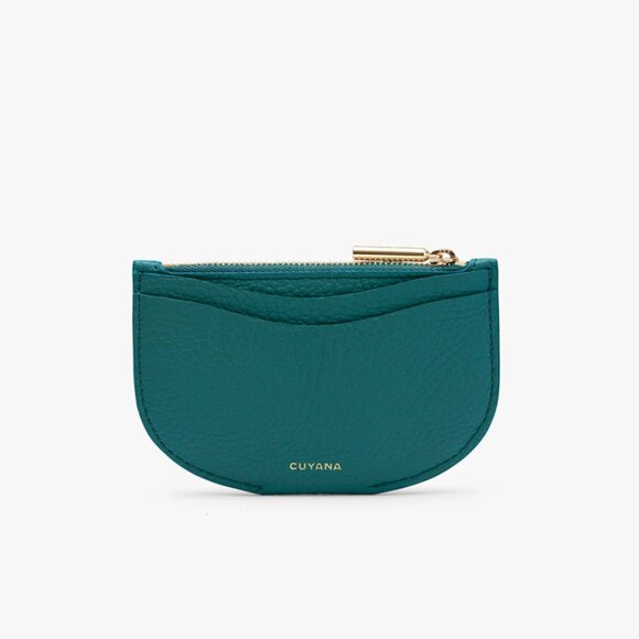 NWT Cuyana Half Moon Card Holder in Ceruleo Pebbled Leather - Picture 4 of 9